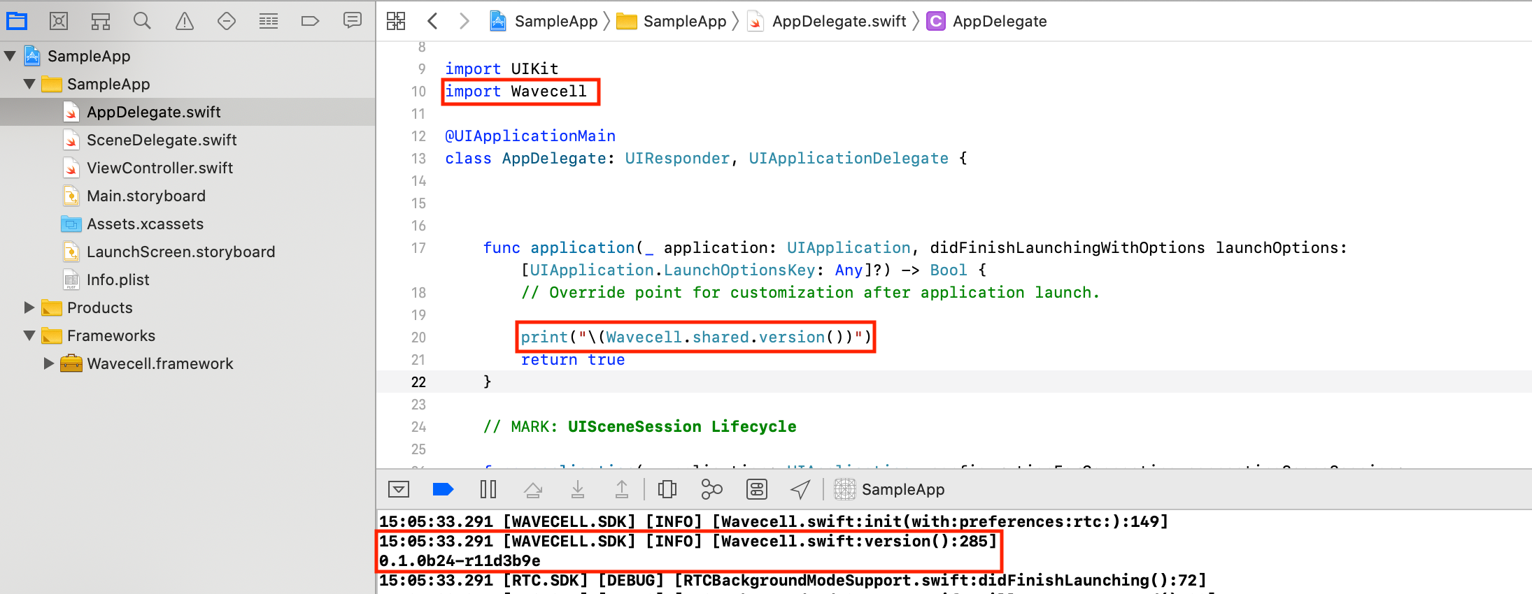 print-wavecell-sdk-version-from-xcode-project